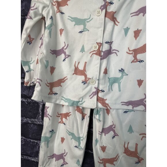 Carter's Just One You 2T PJ Reindeer Trees 2-Piece Pajama Set - Picture 5 of 14